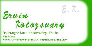 ervin kolozsvary business card