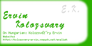 ervin kolozsvary business card